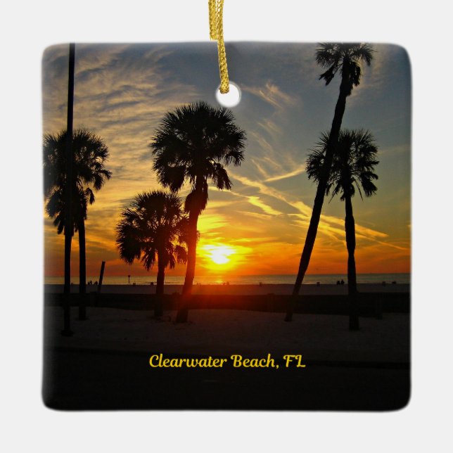Ornement En Céramique Sunset de Clearwater Beach (Devant)