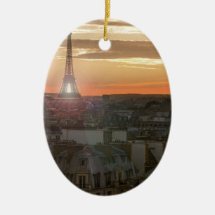Ornement En Céramique Sunset on the Eiffel tower, Paris, France
