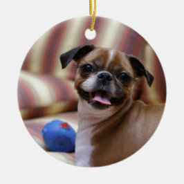 Ornement En Céramique Super mignon chien avec sa balle préférée