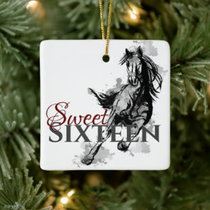 Ornement En Céramique Sweet personnalisé 16 Galloping Horse Noël