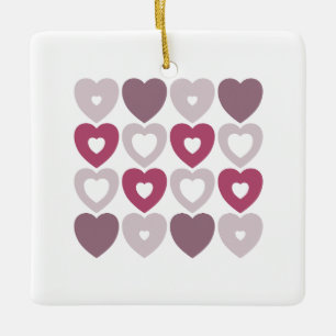 Ornement En Céramique Sweetheart Quilt