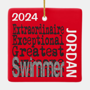 Ornement En Céramique Swimmer Extraordinaire PERSONNALISÉ