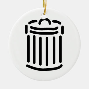 Ornement En Céramique Symbole Black Trash Can