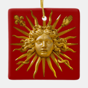 Ornement En Céramique Symbole de Louis XIV le Roi Soleil