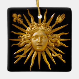 Ornement En Céramique Symbole de Louis XIV le Roi Soleil
