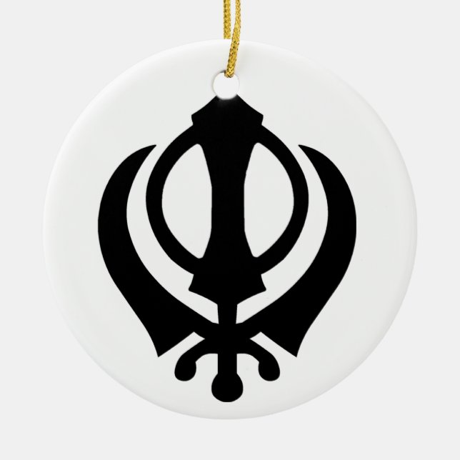 Ornement En Céramique Symbole de Sikh de Khanda (Devant)