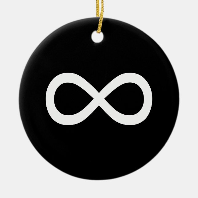 Ornement En Céramique Symbole d'infini blanc (Devant)