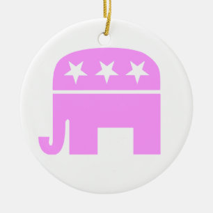 Ornement En Céramique Symbole républicain des femmes rose GOP Eléphant