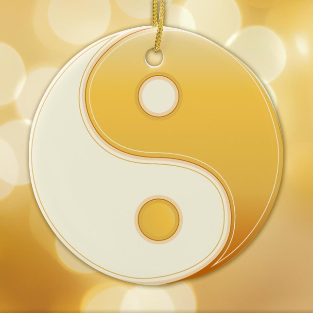 Ornement En Céramique Symbole taoïsme (Gold Yin Yang mandala, symbol of Taoism.  Peace.)