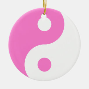 Ornement En Céramique Symbole Yin Yang Rose