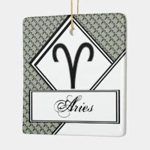 Ornement En Céramique Symbole Zodiac Aries Standard par Kenneth Yoncich