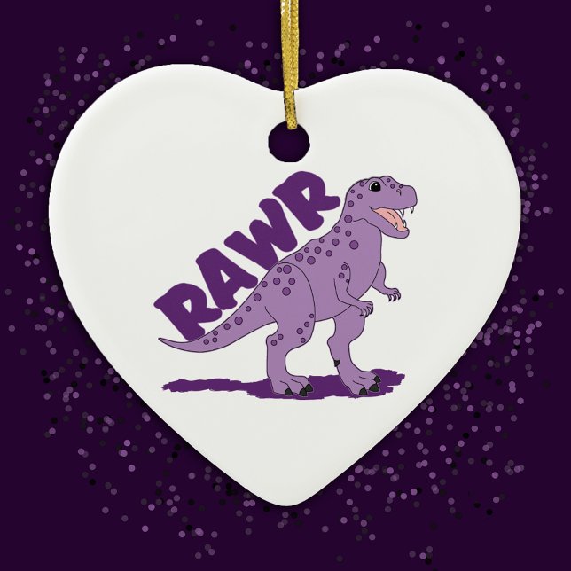Ornement En Céramique T-Rex Cute Tyrannosaurus Dinosaure tacheté pourpre (Créateur téléchargé)