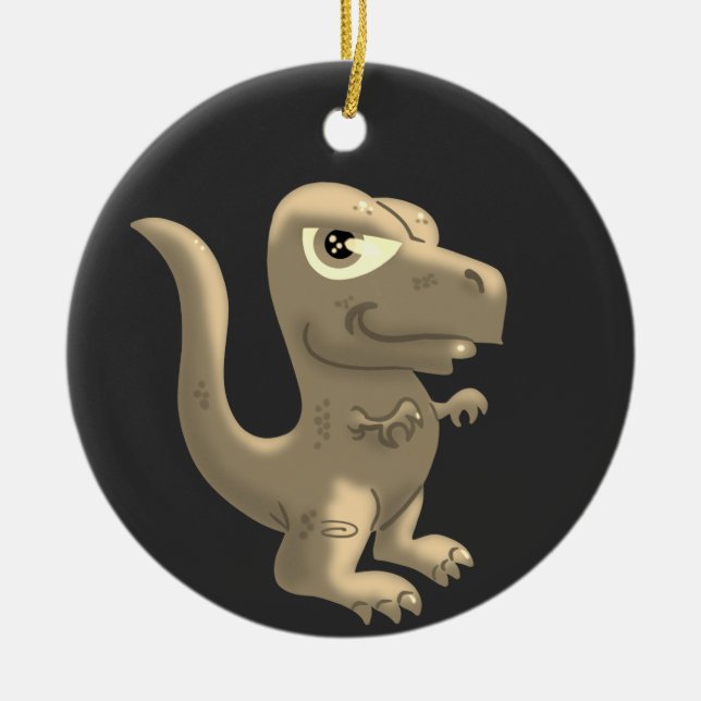 Ornement en céramique T-Rex et Stegosaurus (Devant)