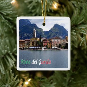 Ornement En Céramique TAA025 RIVA DEL GARDA, panorama,