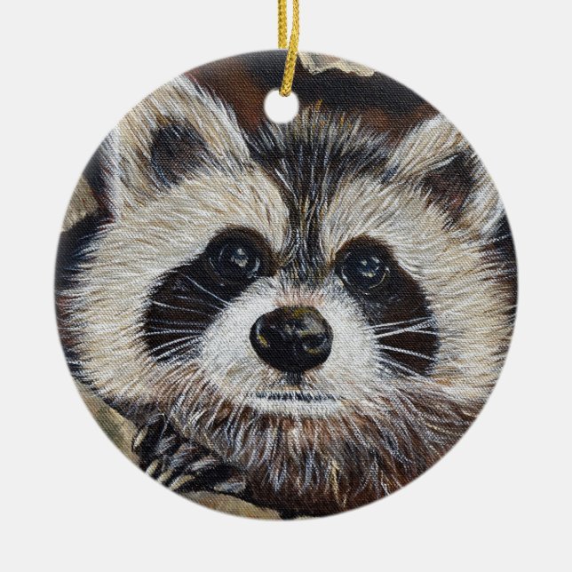 Ornement En Céramique Tableau Raccoon (Devant)