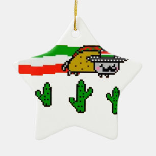 Ornement En Céramique Taco Chat