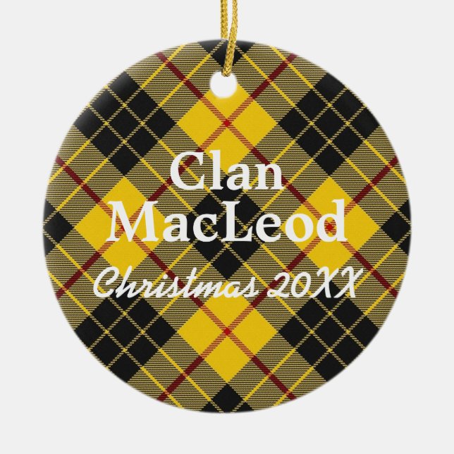 Ornement En Céramique Tartan d'écossais de MacLeod de clan (Devant)