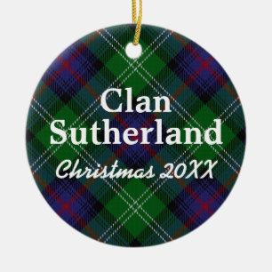 Ornement En Céramique Tartan d'écossais de Sutherland de clan