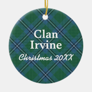 Ornement En Céramique Tartan d'écossais d'Irvine de clan