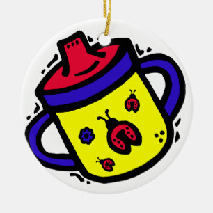 Ornement En Céramique tasse sippy de coccinelle