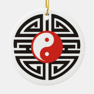Ornement En Céramique Tattoo Yin & Yang