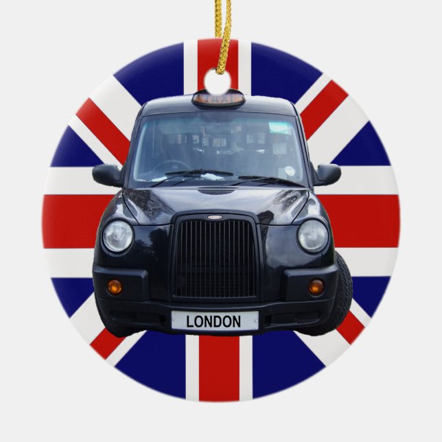 Ornement En Céramique Taxi noir de Londres (Devant)