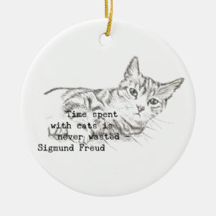 Ornement En Céramique Temps passé avec des chats…