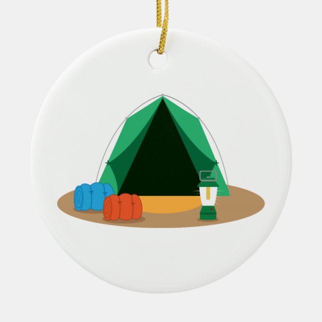 Ornement En Céramique Tente de camping (Devant)
