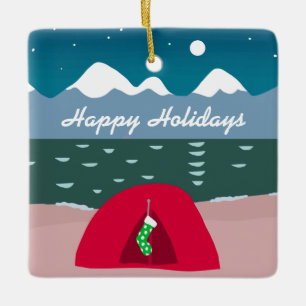 Ornement En Céramique Tente de camping à Noël