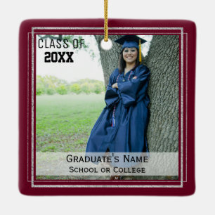 Ornement En Céramique Tenue de diplôme (Couleur Arrière - plan modifiabl
