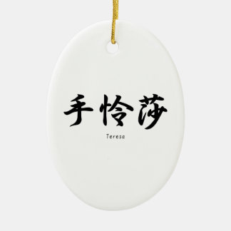 Ornement En Céramique Teresa a traduit en symboles japonais de kanji