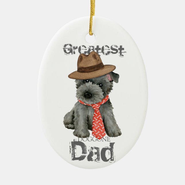 Ornement en céramique Terrier Papa écossais (Devant)