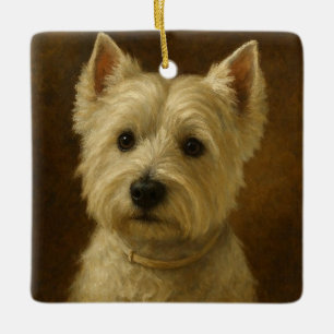 Ornement En Céramique Terrier West Highland White