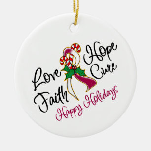 Ornement En Céramique Tête Cou Cancer Love Hope