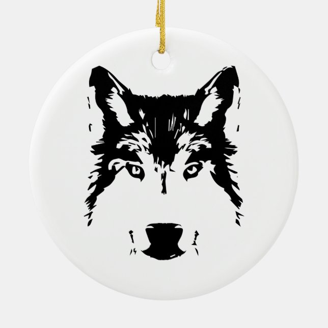 Ornement En Céramique Tête de loup (Dos)