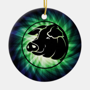 Ornement En Céramique Tête de porc cool
