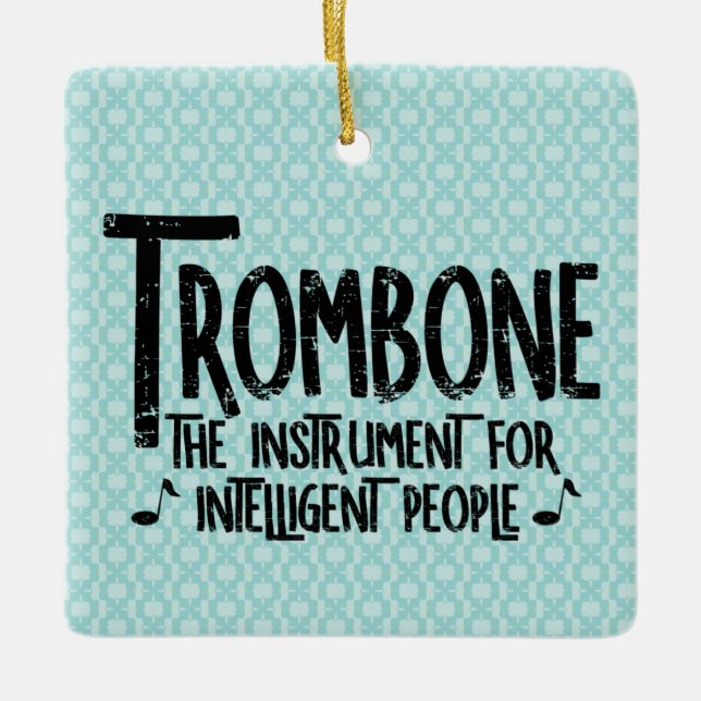 Ornement En Céramique Texte brut Trombone intelligent (Devant)