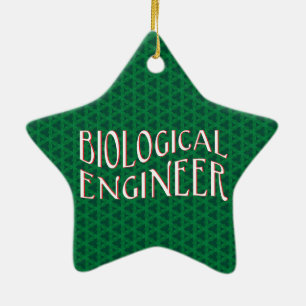 Ornement En Céramique Texte de l'ingénieur biologique