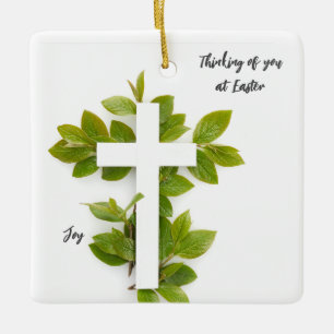 Ornement En Céramique Thinking of you at Easter editable text 