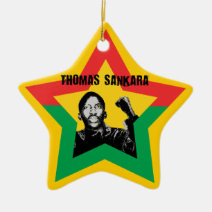 Ornement En Céramique Thomas Sankara Burkina Fasso Star Xmas