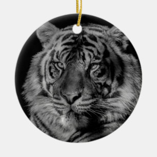 Ornement En Céramique Tigre noir et blanc
