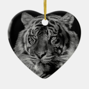 Ornement En Céramique Tigre noir et blanc