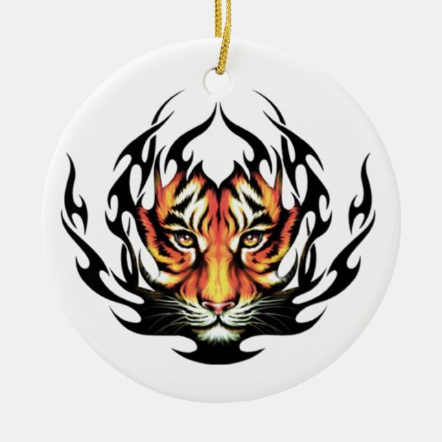 Ornement En Céramique Tigre Tattoo (Devant)