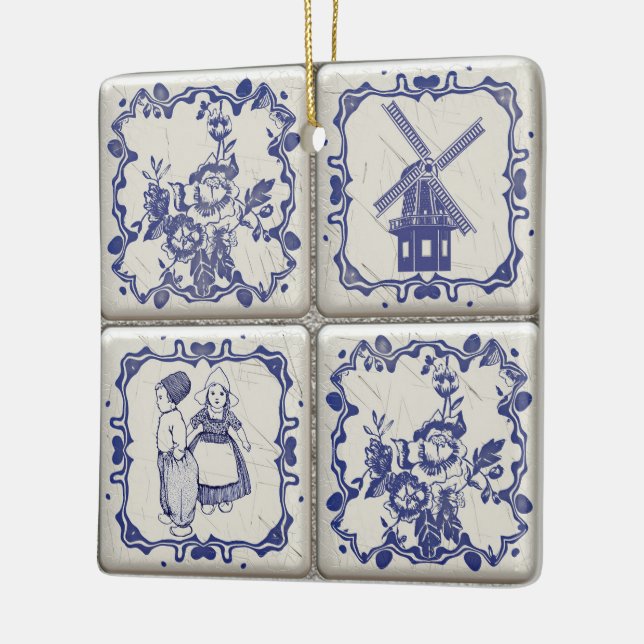 Ornement En Céramique Tiles de Delfts (Gauche)