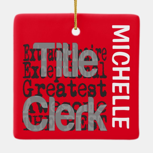Ornement En Céramique Title Clerk Extraordinaire CUSTOM (Dos)