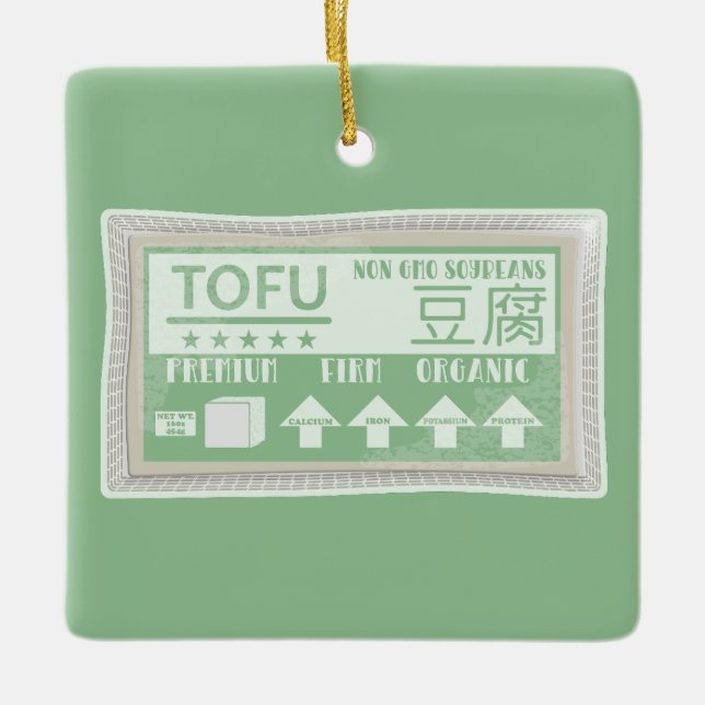 Ornement En Céramique Tofu Pop art emballage alimentaire (Devant)