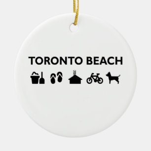 Ornement En Céramique Toronto Beach Icons Monotone Black