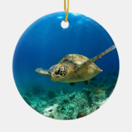 Ornement En Céramique Tortue de mer sous l'eau