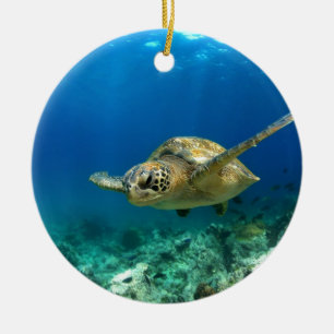 Ornement En Céramique Tortue de mer sous l'eau