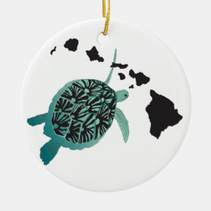 Ornement En Céramique Tortue de mer verte d'Hawaï et îles d'Hawaï